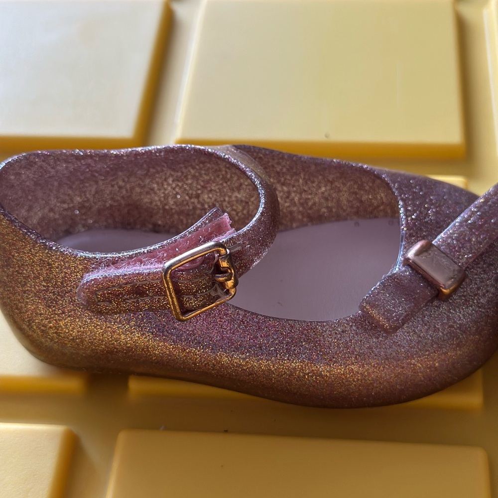 Mini Melissa Sparkly Pink Dress Shoes - Picture 4 of 8